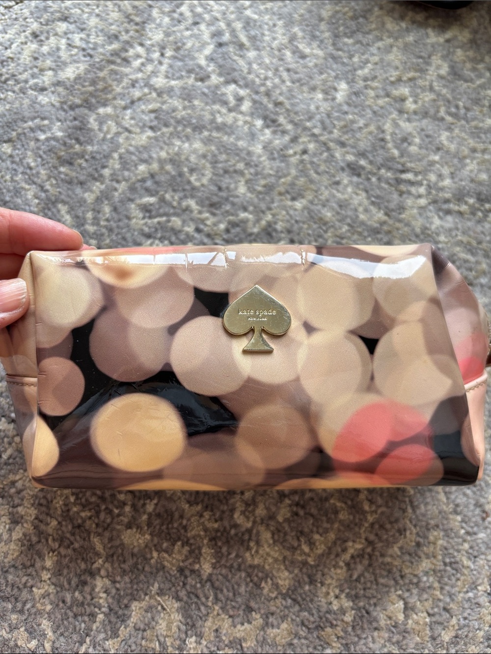 kate spade Beige, Black & Pink Cosmetic Pouch